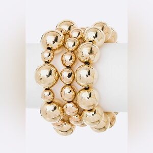 Luxe 3 Strands Pearls Stretch Bracelet Set